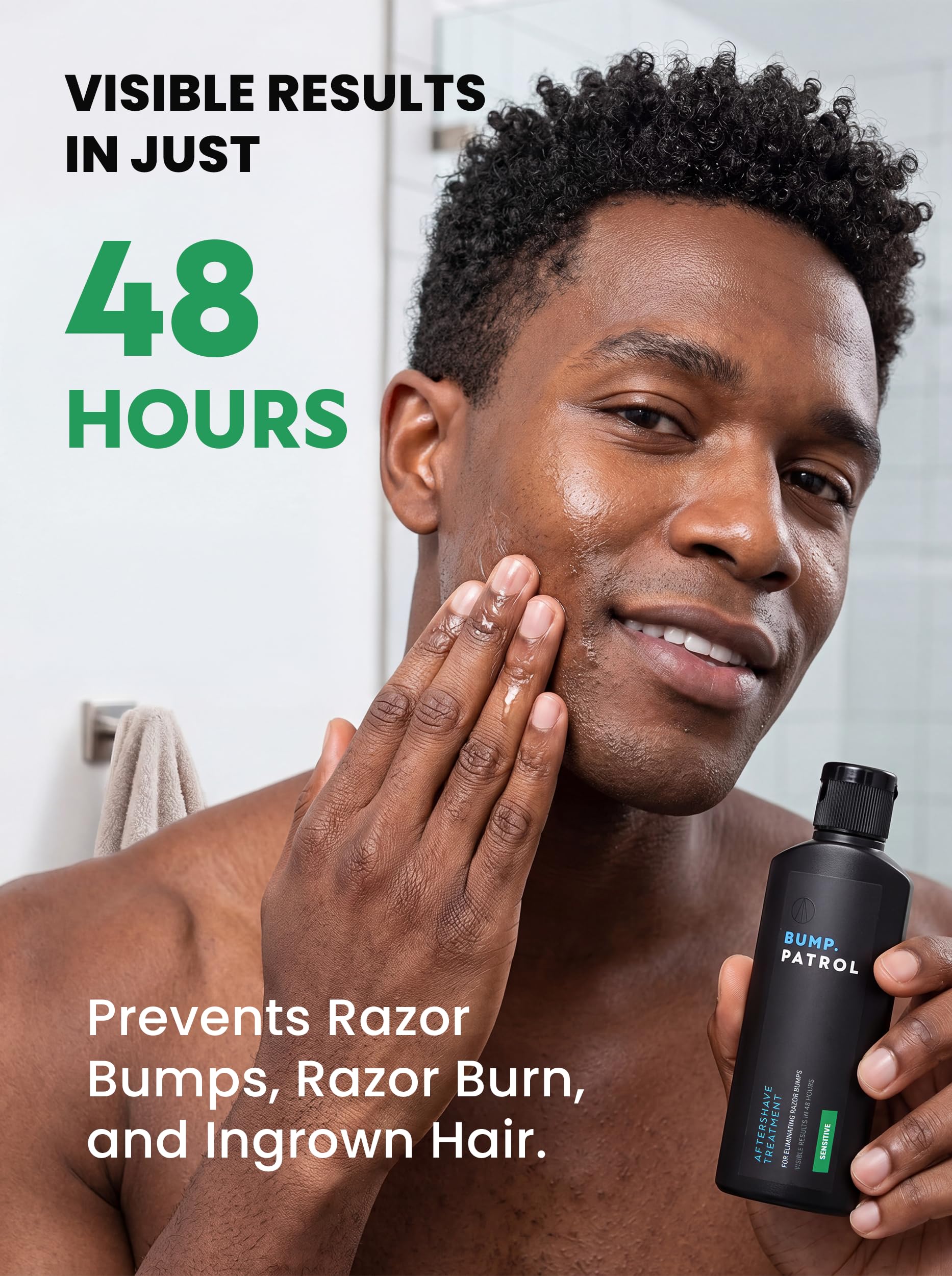 Bump Patrol Sensitive Strength Aftershave Treatment Serum – Razor Bump Stopper and Ingrown Hair Treatment for Men and Women, Alcohol Free Ingrown Hair Serum for Sensitive Skin