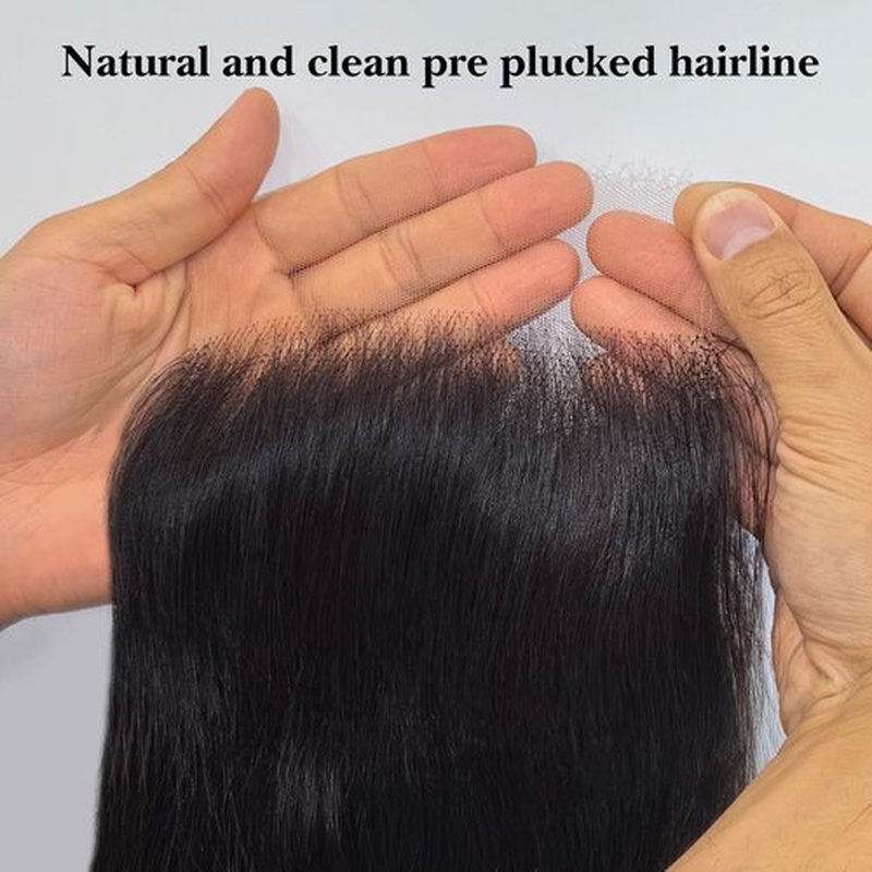 5x5 HD Lace Closure 16 Inch, SKINLIKE 0.095mm Ultra-thin Invisible Real Swiss Lace Closure Only,Straight RAW Virgin Human Hair Single Knot Pre-Plucked with Baby Hair