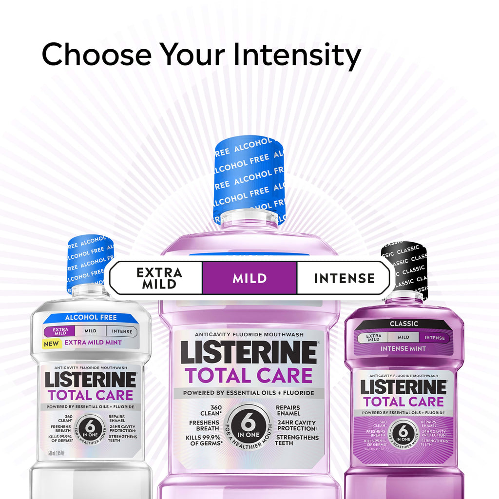 Listerine Total Care Alcohol Free Mouthwash, Mild Mint, 33.8 fl. oz/1L x 2