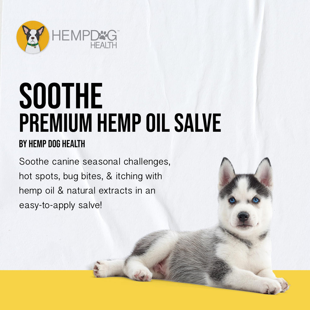 Hemp Dog Health Soothe - Dog Balm with Hemp Oil - Hot Spots, Itchy Skin, Rashes, Bug Bites, & Wound Care - Natural Anti-Itch Relief
