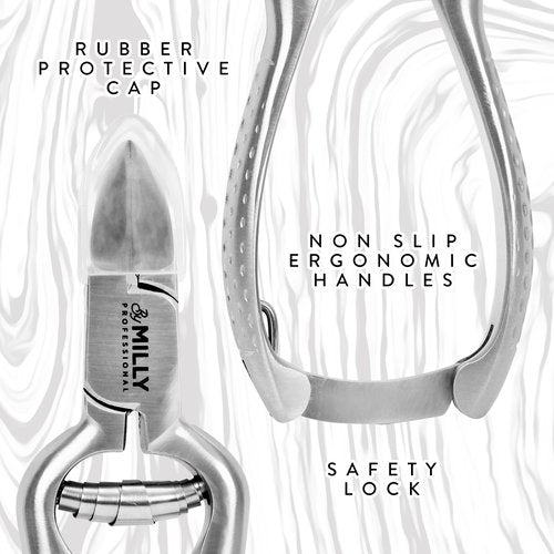 By MILLY High Carbon Stainless Steel Heavy Duty Toenail Clippers for Thick Toenails | Trim Thick or Hard Toenails | Professional Nail Clippers for Seniors & Podiatrist Toenail Clippers (Silver)