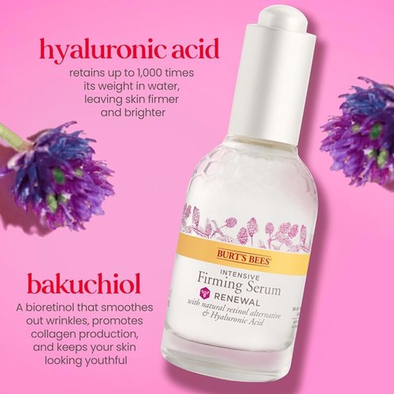 Burt's Bees Renewal Intensive Firming Serum - Natural Retinol Alternative & Hyaluronic Acid, 1 fl. oz.