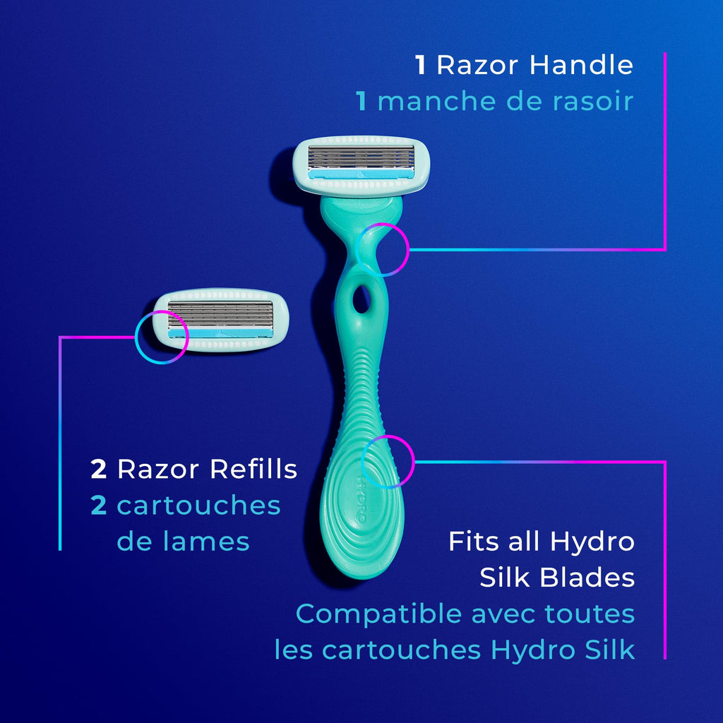 Schick Hydro Silk Ultra Sensitive Razor for Women | Womens Razor for Sensitive Skin, 5 Blade Razors-for Women, Womens Razors-for Shaving, Includes 1 Handle & 2 Refills (Pack of 12)