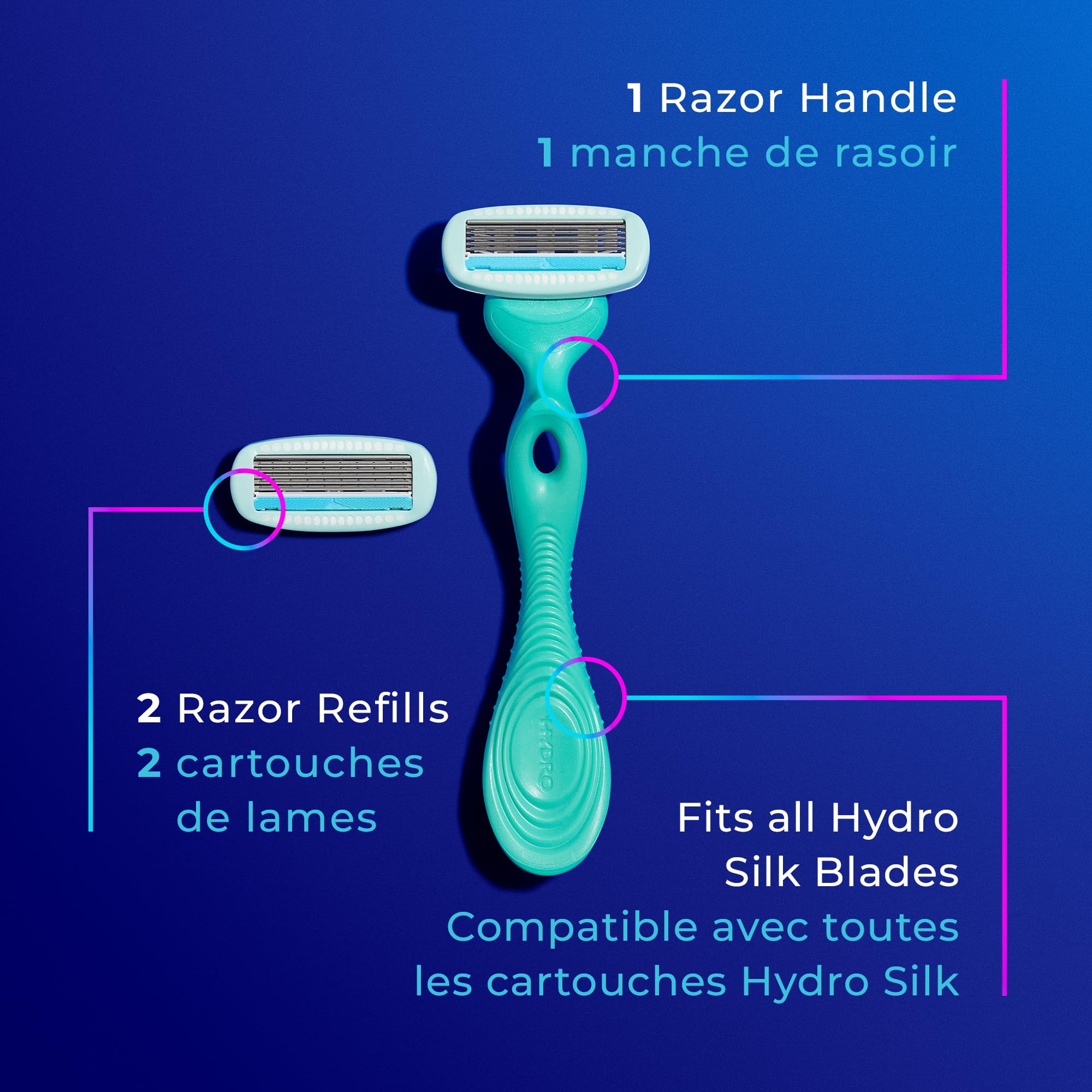 Schick Hydro Silk Ultra Sensitive Razor for Women | Womens Razor for Sensitive Skin, 5 Blade Razors-for Women, Womens Razors-for Shaving, Includes 1 Handle & 2 Refills (Pack of 12)