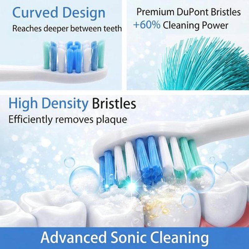 Philips Sonicare Replacement Toothbrush Heads - 8 Pack High Density Dupont Bristles for Plaque Control | White