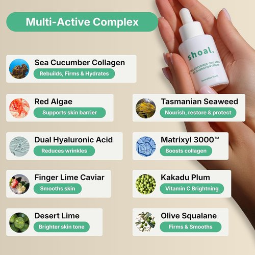 Shoal Sea Cucumber Collagen Serum - Firming & Hydrating Anti-Aging Formula with Peptides & Hyaluronic Acid | 30ml (1 fl. oz)