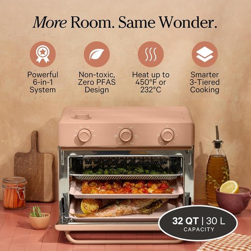 Our Place Large Wonder Oven - 6-in-1 Stainless Steel Air Fryer Toaster Oven Combo | 31.7 QT, Spice