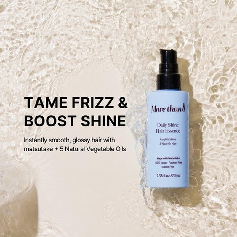 Morethan8 Korean Daily Shine Hair Essence with Matsutake Mushroom Vegan, Paraben, Sulfate Free – 2.36Oz