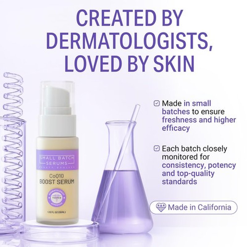 CoQ10 Pure Boost Glowing Face Serum - Coenzyme Q10 Serum with Hyaluronic Acid & Vitamin E for Enhanced Anti Aging Skin Care - Hydrating Hyaluronic Acid Facial Serum - Made in USA