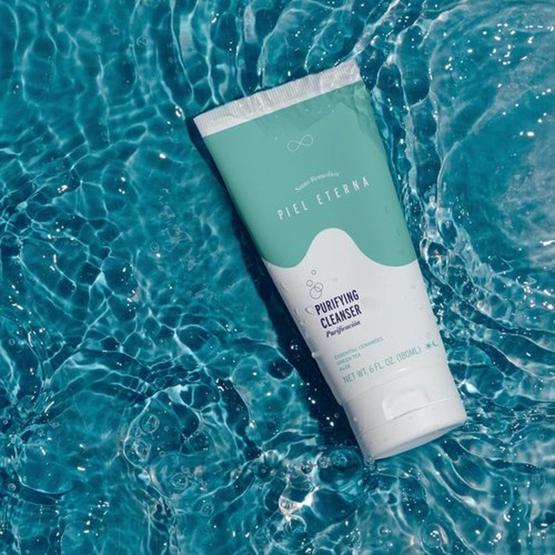 Santo Remedio, Piel Eterna, Purifying Cleanser, Removes Impurities and Provides Antioxidants, Contains Essential Ceramides, Green Tea, Aloe, Vitamin E, For All Skin Types, 6 Fl. Oz. / 180 ml