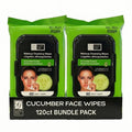Global Beauty Care Cucumber Makeup Remover Wipes - Gentle Daily Facial Cleansing Wipes for Sensitive Skin, Hydrating & Soothing, Removes Waterproof Makeup, Travel-Friendly, 60 Count (2-Pack)