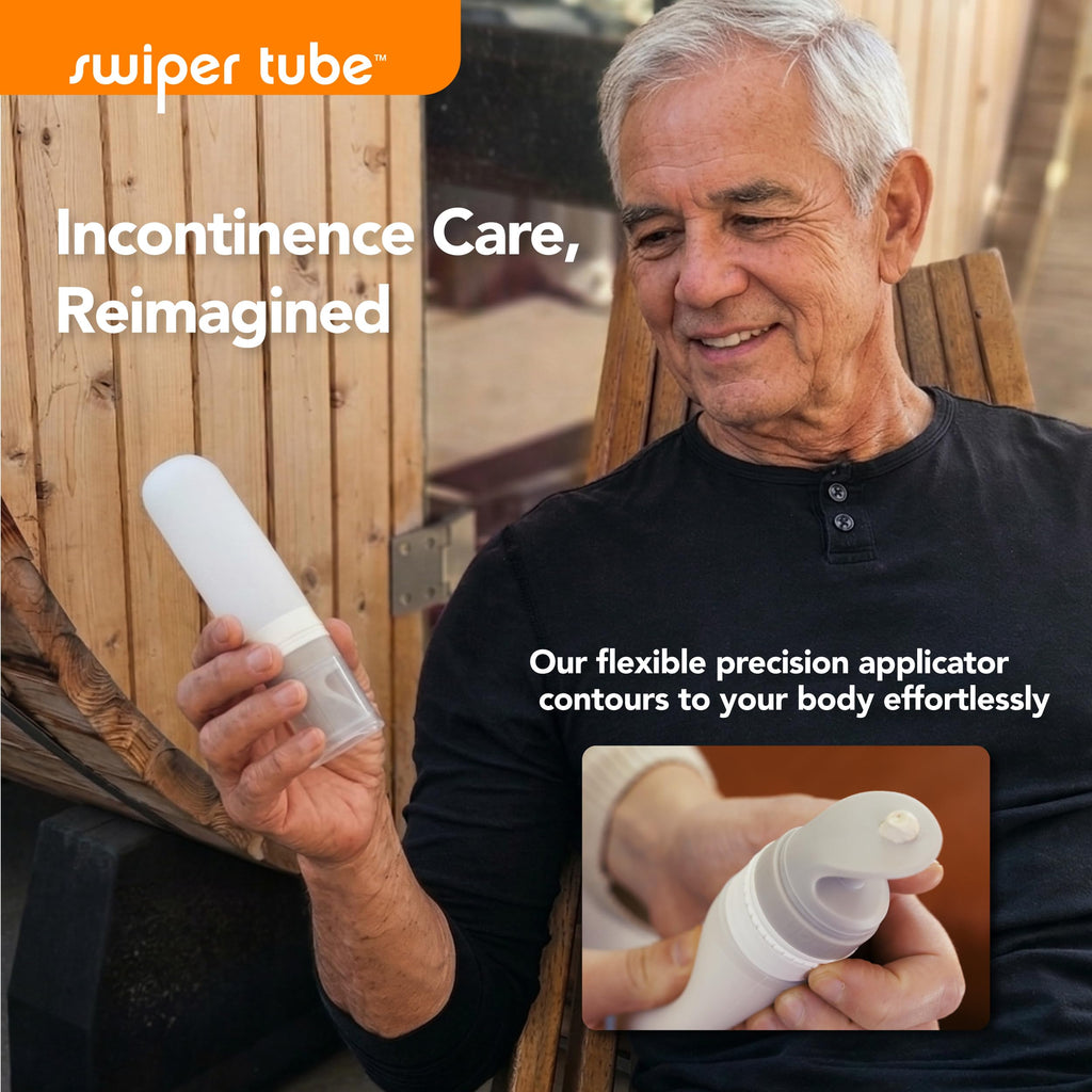 Eli & Ali Swiper Tube - No-Touch Cream Applicator with Refillable Silicone Cream Dispenser for Sunscreen, Diaper Rash, Tattoo Aftercare, Nipple, Progesterone & More - TSA Friendly - Grey, 1 Pack