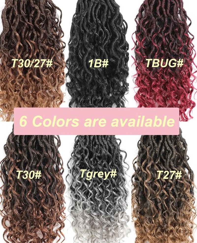 Pintress Goddess Locs Crochet Hair 10 Inch 8 Packs Boho Style for Women Pre Looped Crochet Hair with Curly Ends Short River Locs