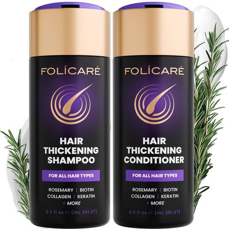 Thickening Hair Growth Shampoo and Conditioner Set For Women & Men, Biotin Shampoo and Conditioner, Intensive Repair for Thinning Damaged & Frizzy Hair, Split End Care, Sulfate & Paraben Free