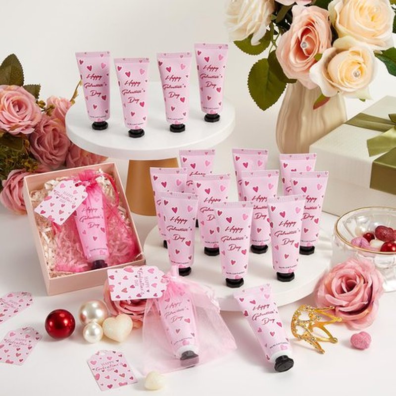 Loopeer 6 Pack Galentine's Day Hand Cream Gifts Galentine's Valentine's Day Party Favors Bulk Hand Cream with Organza Bag and Greeting Card for Women Girl's Night Bachelorette Party Decorations