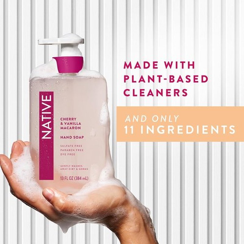 Native Liquid Hand Soap - Cherry & Vanilla Macaron Scent | Non-Drying Formula for Soft Hands, 13 oz