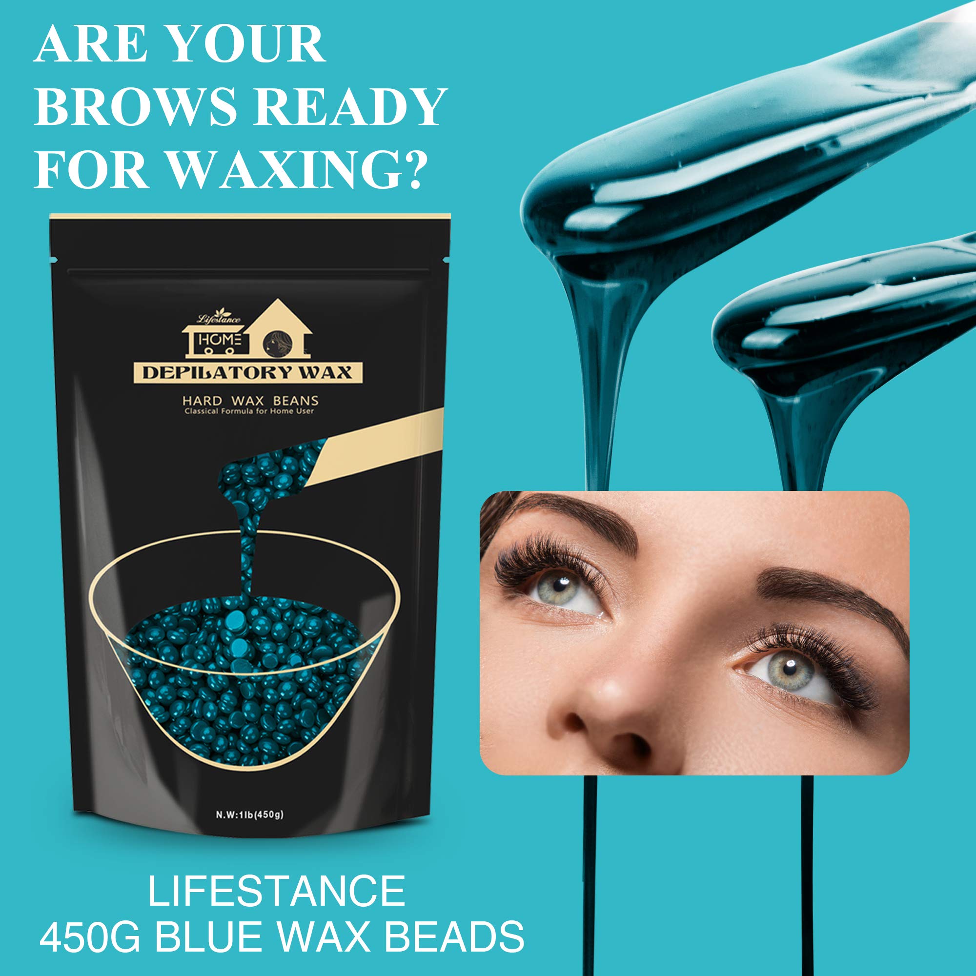 Lifestance Hard Wax Beads, 1lb, Jasmine, Sensitive Skin, Hair Removal