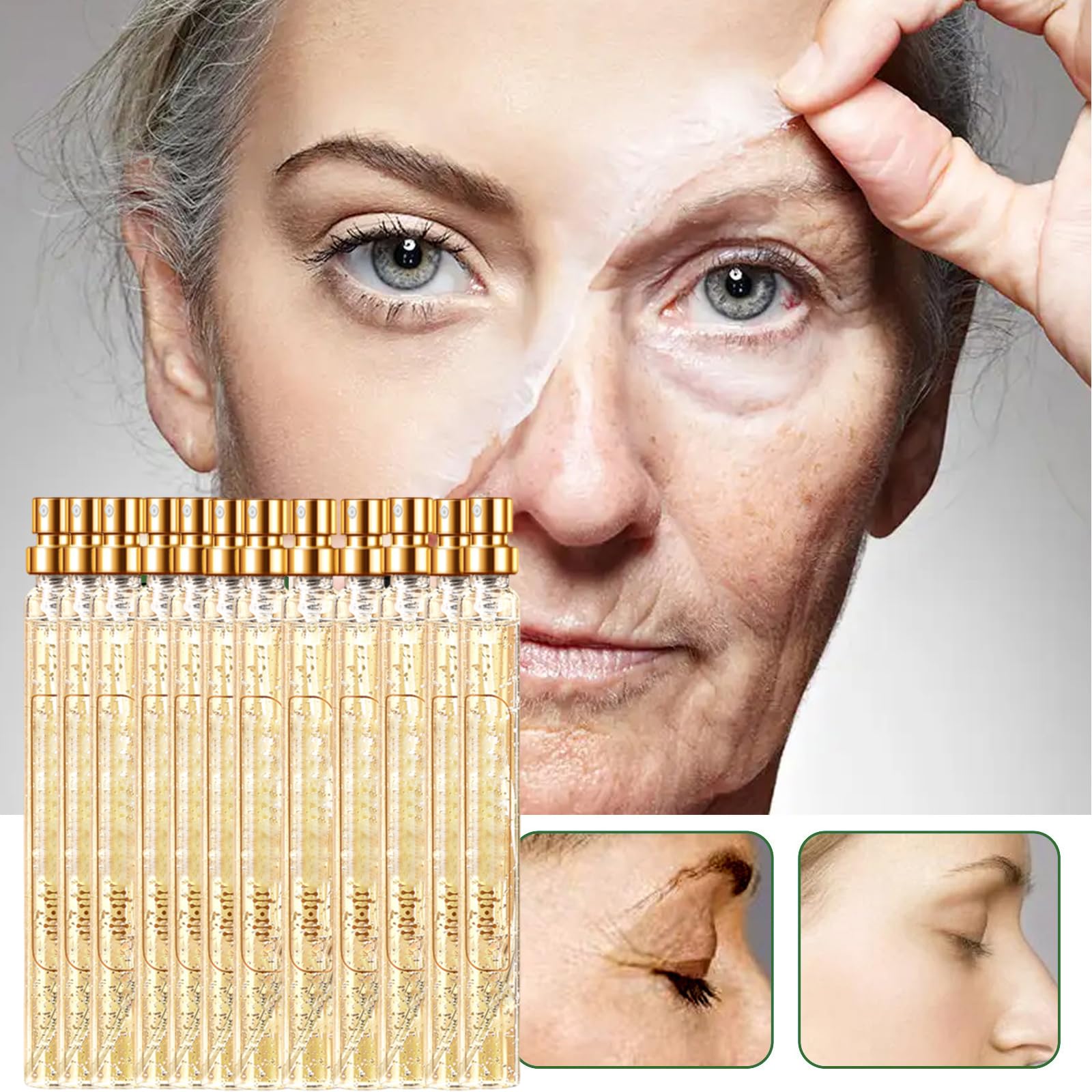 Silk Protein Thread Lifting Set,Silk Peptide Intensive Lifting Ampoule,Absorbable Collagen Thread for Face Lift, Smoothes Fine Lines