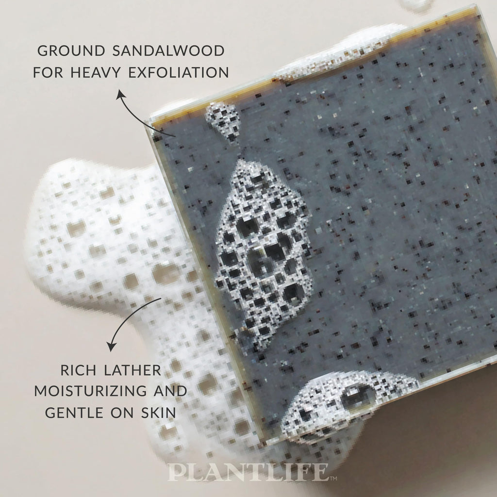 Plantlife Sandalwood 3-Pack Bar Soap - Moisturizing and Soothing Soap for Your Skin - Hand Crafted Using Plant-Based Ingredients - Made in California 4oz Bar