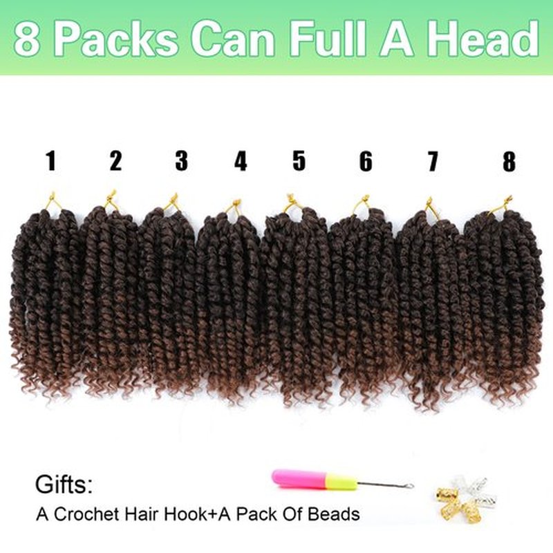 Passion Twist Crochet Hair 6Inch Passion Twist Hair 8 Packs Pre-Twisted Passion Twist Crochet Hair for Black Women Soft Passion Twist Curly Crochet Hair 6"(Pack of 8) T30