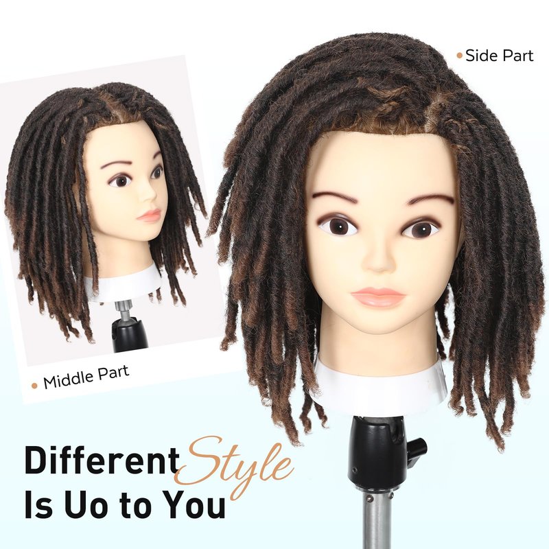 WIGNEE 120 Strands Faux Locs Crochet Hair 10 Inches Short Faux Locs Pre-Looped Soft Locs Dreadlock Crochet Hair 6 Packs Pre-Twisted Crochet Hair for Black Women(10 Inch,1B/30)