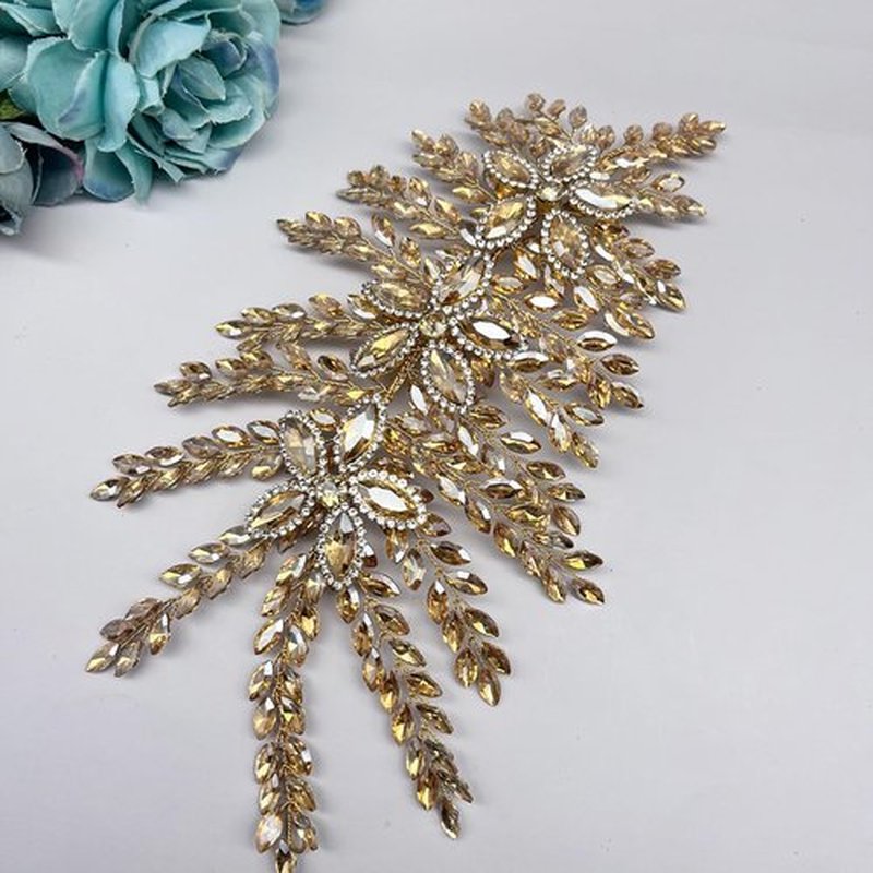 Mpoikba Bridal Hair Accessories, Wedding Hair Pieces for Brides, Rhinestone Bride Headband(Champagne)