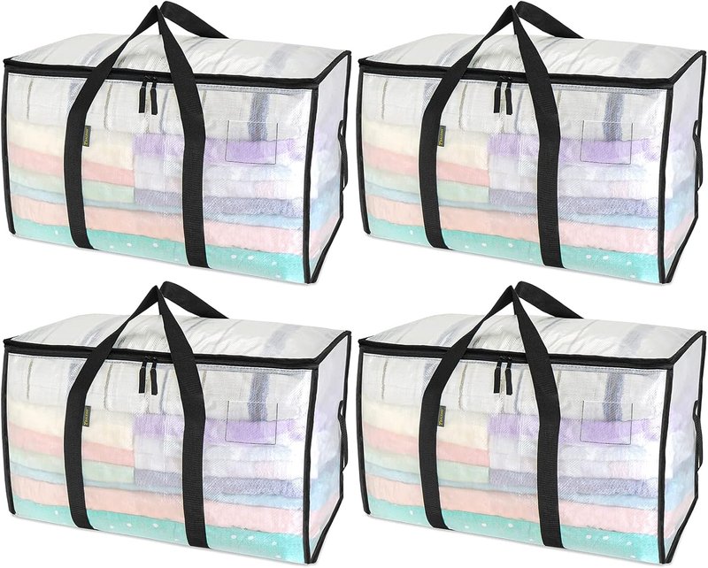 BALEINE Heavy-Duty Oversized Moving Bags - 4-Pack with Reinforced Handles for Clothes & Storage