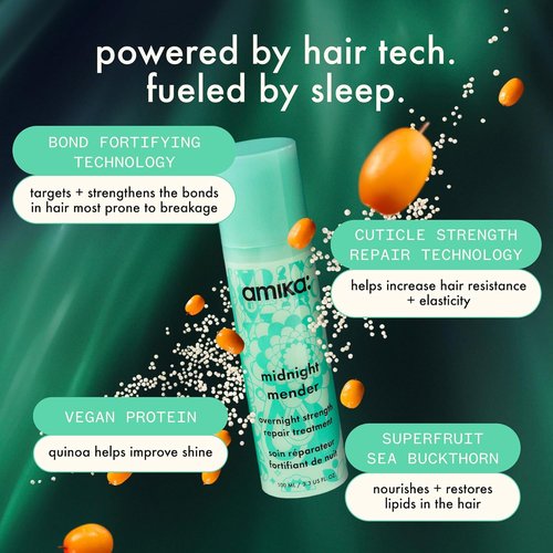 Amika Midnight Mender | Overnight Strength Repair Treatment Mask for Damaged Hair