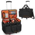 Trunab Rolling DJ Cable File Bag with Hard Padded Bottom,Detachable Dividers and Dolly,Travel Gig Bag for Professional DJ Gear, Musical Instrument and Accessories