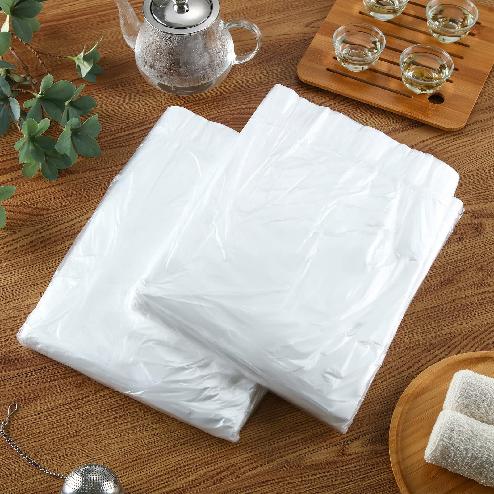 100 Pcs Disposable Foot Tub Liner Portable Bath Bags Plastic Pedicure Spa Bags Thin Large Foot Bath Liners Disposable Spa Hotel Home Use, 25 x 23 Inches