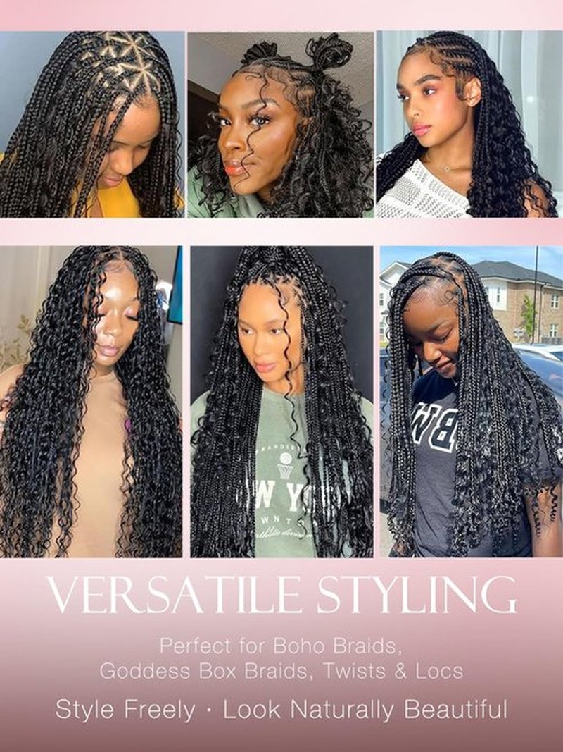 ASHINE Human Braiding Hair for Boho Braids Deep Wave Bulk Pre-Separated Strands 100% Human Hair 2 Bundles/Pack 100g 16 Inch Natural Color Easy to Braid