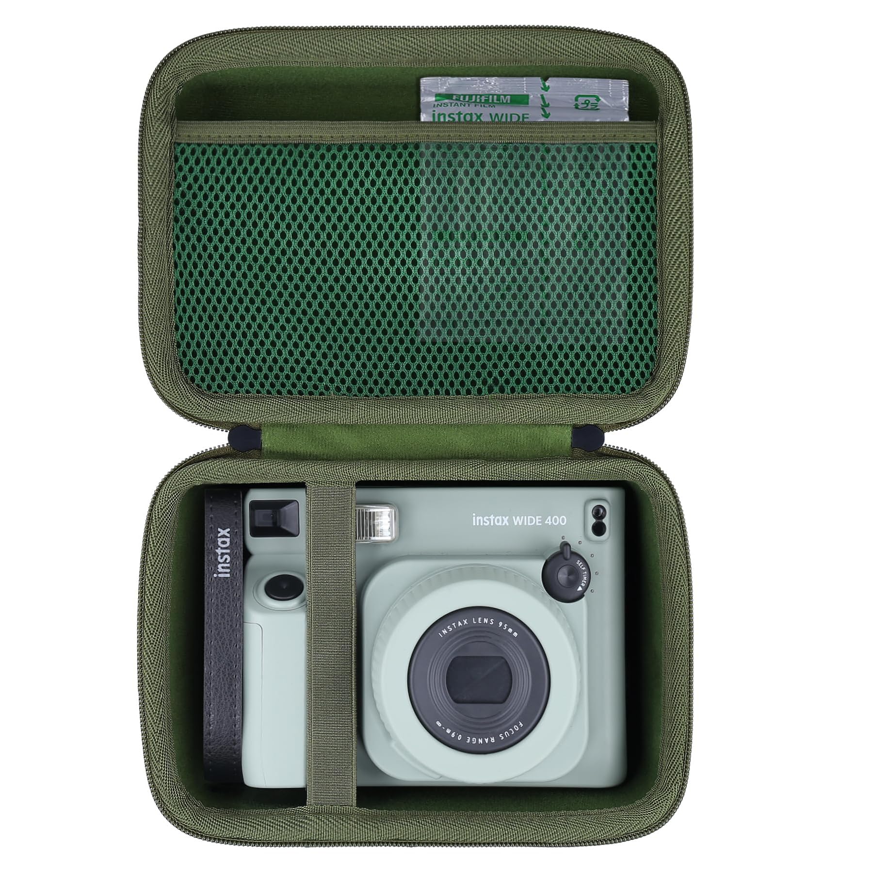 Aenllosi Hard Carrying Case Compatible with INSTAX WIDE 400 Instant Camera, Fujifilm Wide 400 Camera Protective Case, Green (Case Only)