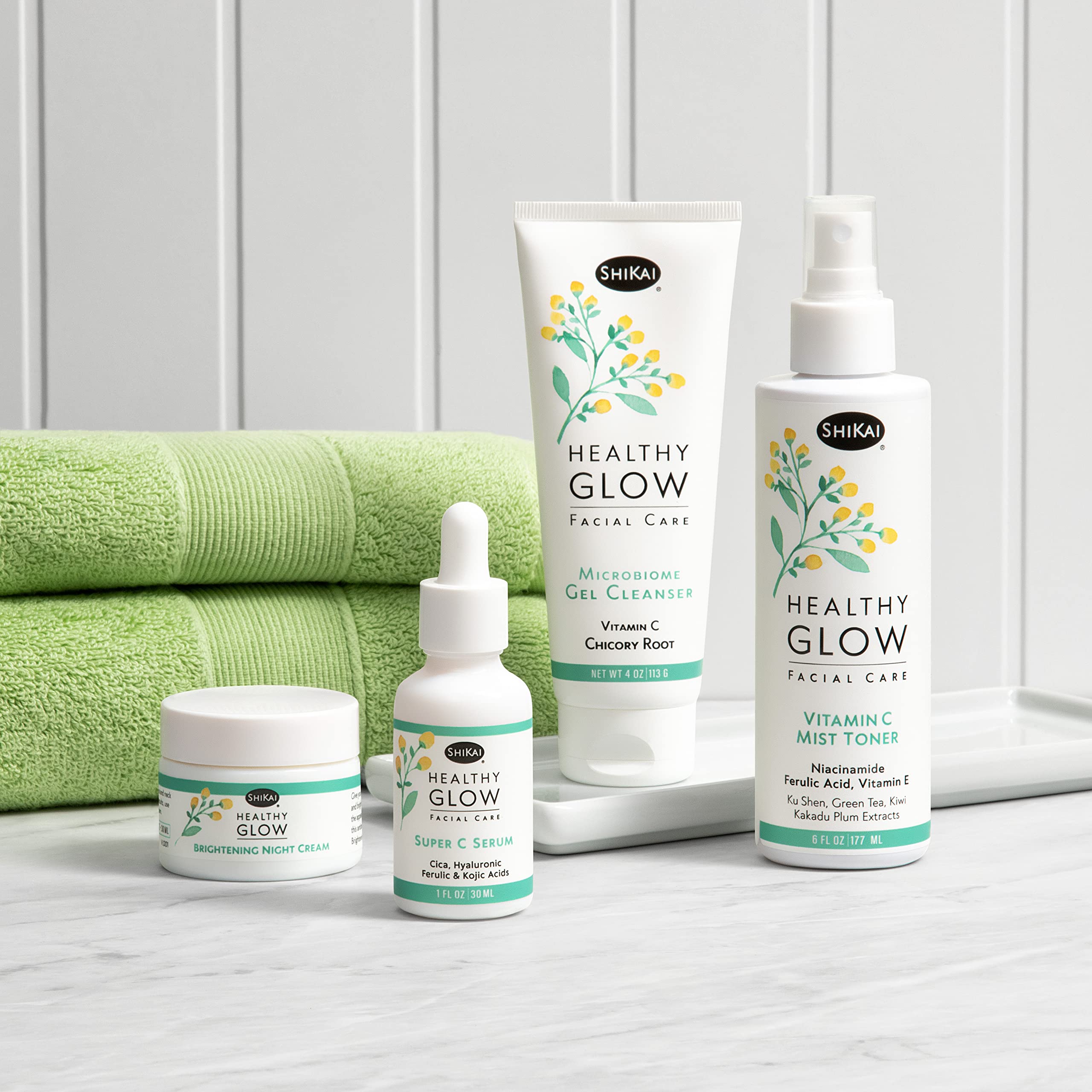 ShiKai Healthy Glow Brightening Night Cream (1 oz) | Hydrating Skin Lotion | With Vitamins C, E, Niacinamide | Provides a healthy glow in skin.