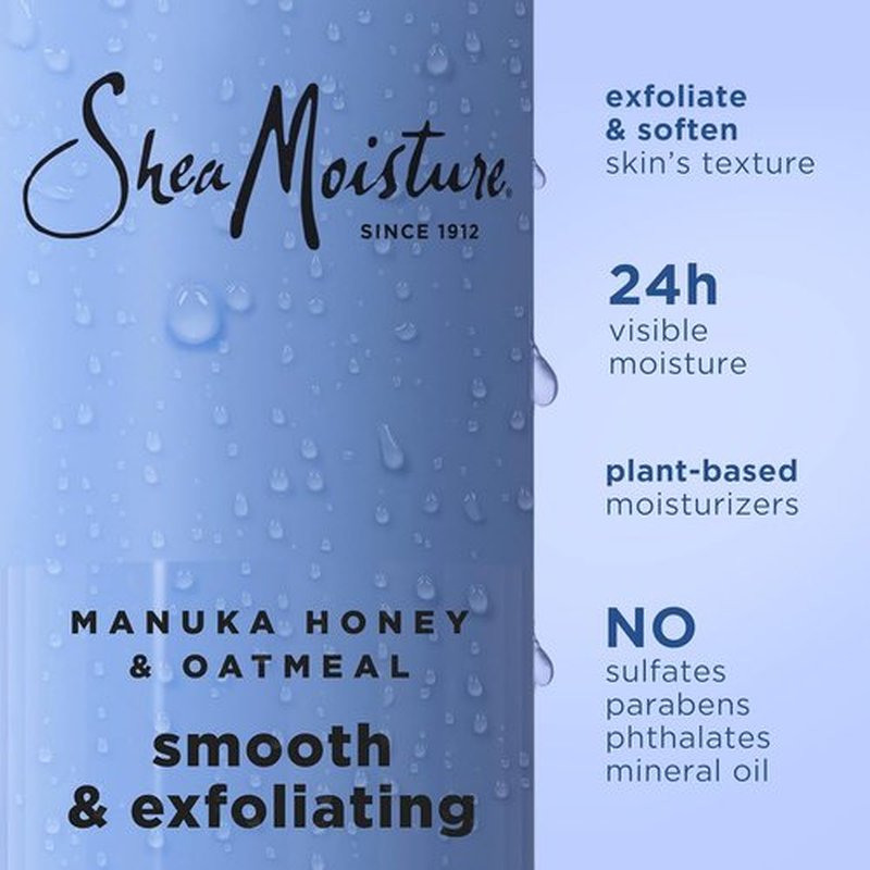 SheaMoisture Manuka Honey Oatmeal Body Wash - Smooth & Exfoliating for 24H Moisture | 18 oz