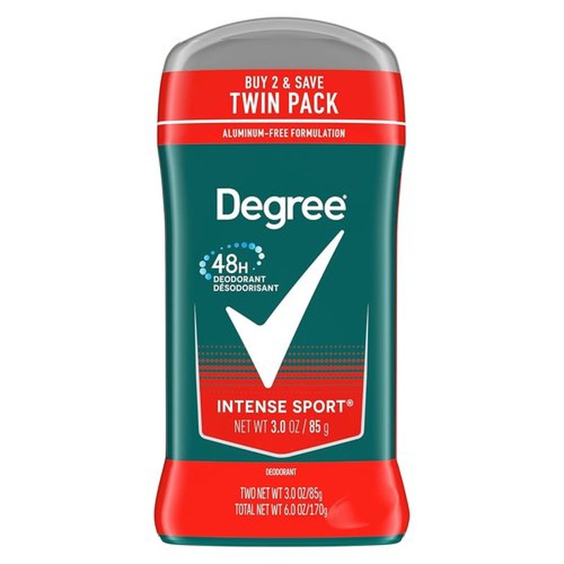 Degree Men Original Protection Deodorant - Intense Sport 48-Hour Odor Defense | 3 oz (2 Count)