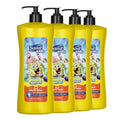 Suave Kids SpongeBob SquarePants 3 in 1 Shampoo, Conditioner & Body Wash JellyFish Splash Scent, Tear-Free & Gentle, Dermatologist Tested, 4 Count, 28 FL OZ Pump