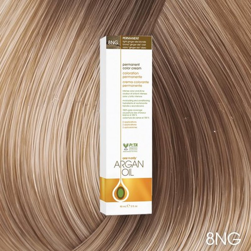 One N' Only Permanent Hair Color - Argan Oil Infused Dye for Rich Tones & Gray Coverage - 7GM Medium Cream Soda Blonde (3 oz)