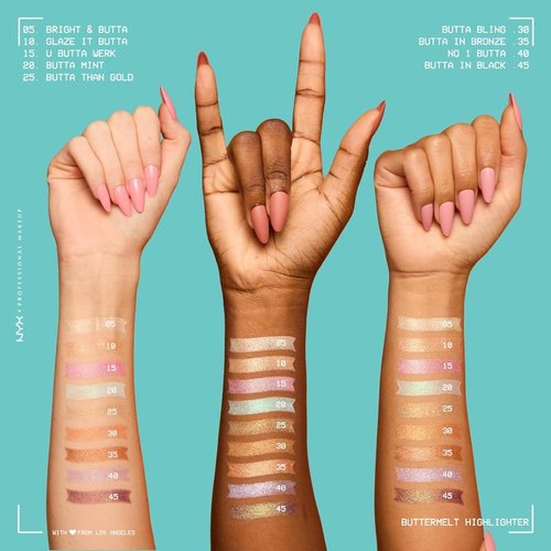 NYX PROFESSIONAL MAKEUP Buttermelt Highlighter - Long-Lasting Powder Highlighter with High Impact Glow | Holographic Lavender