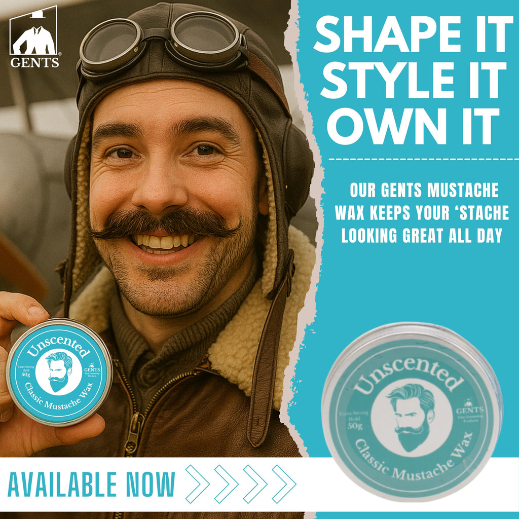 G.B.S 3 Mustache Wax Set – Sandalwood, Sweet Tobacco & Unscented – Includes Pocket Mustache Comb & Unbreakable 5-in Fine & Coarse Comb – Strong Hold for Styling & Conditioning