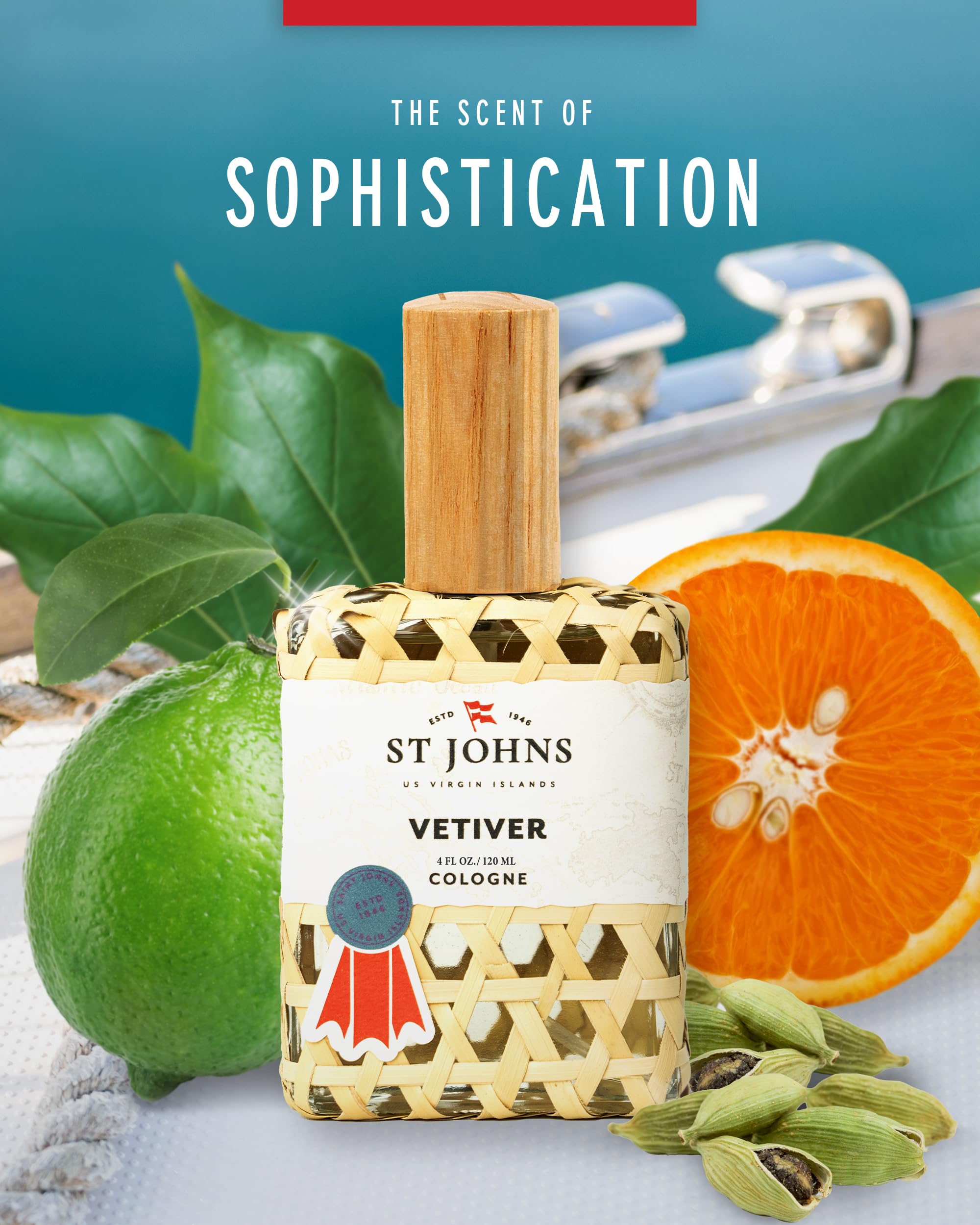 St. John Classic Vetiver | New Virgin Islands Inspired Fresh Cologne Scent | Sophisticated Fragrance for Men (4 oz Spray)