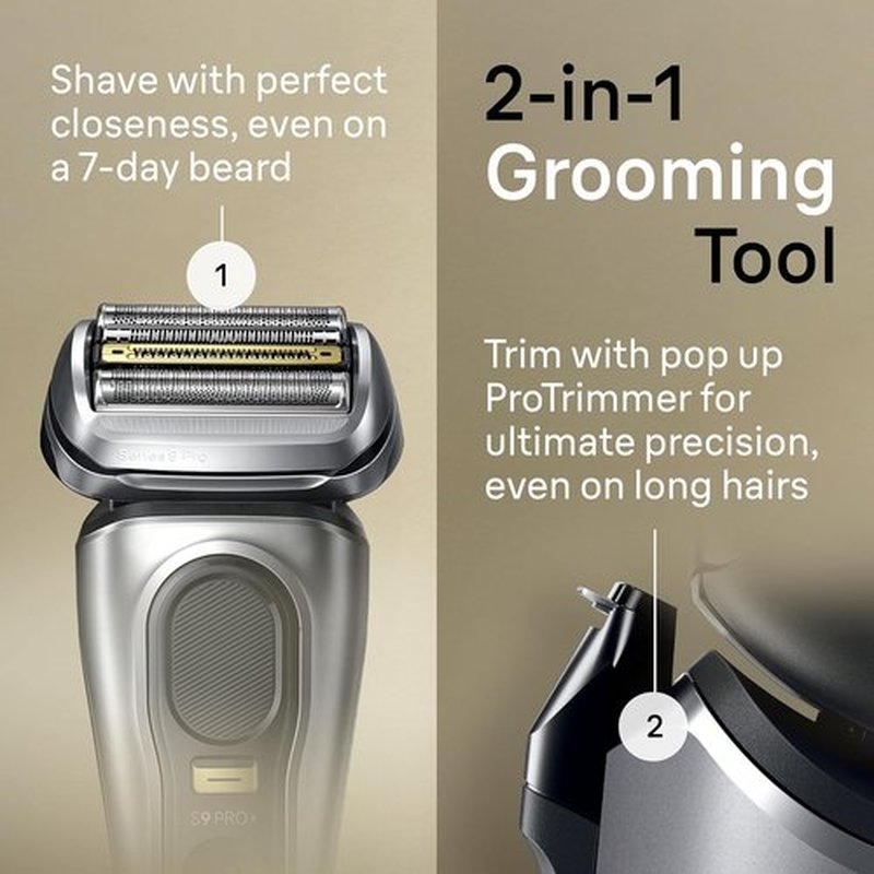 Braun Electric Razor - Waterproof Foil Shaver Series 9 Pro 9477cc | Wet & Dry Shave with Charging Case