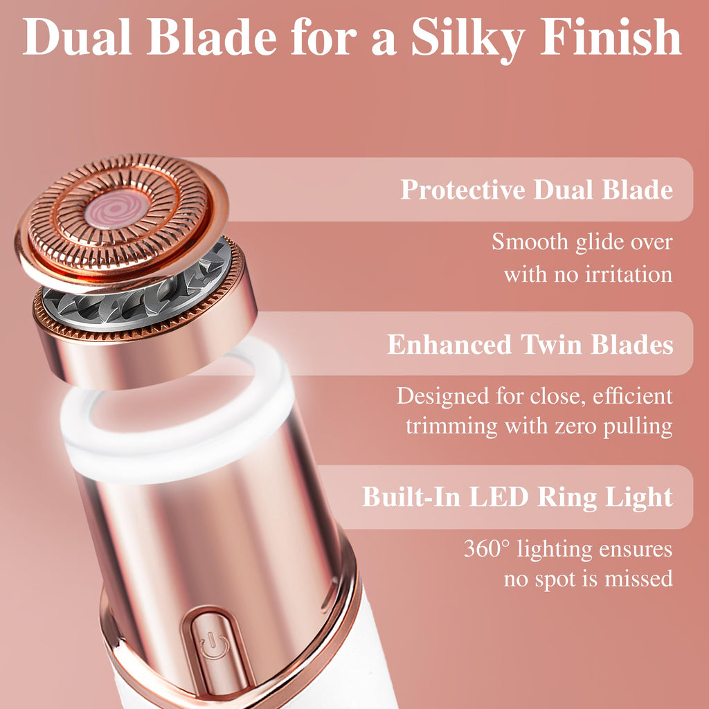 VISOFO Facial Hair Removal for Women | Gen3 Upper Lip Mustache Remover Device Face Shaver Woman Chin Peach Fuzz Electric Trimmer Dermaplane Female Razor Ladies Tweezers Lady Epilator Girls