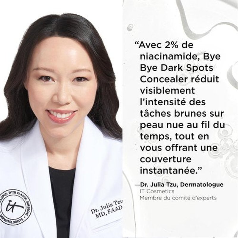 IT Cosmetics Bye Bye Dark Spots Concealer + Brightening Serum – 2% Niacinamide, Hyaluronic Acid & Caffeine - Medium Coverage, Natural Finish, All Skin Types – 31 Medium Neutral, 0.22 fl. oz