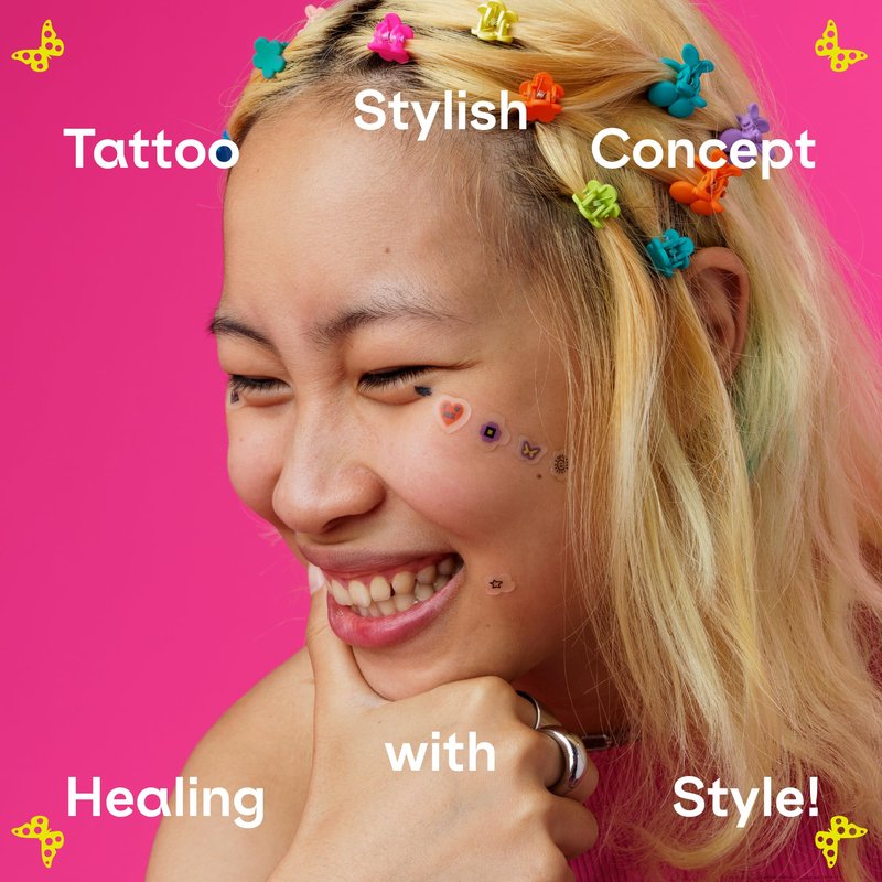 ZVYK Cute Pimple Patches for Face - Tattoo Style Hydrocolloid Acne Patches (Confidence Patch) with Star Designs (66 Cute Patches) - Vegan & Cruelty-Free