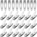 Mudder 28 Pcs Fingernail Nail Clippers Bulk Stainless Steel Toenail Clippers Thick Portable Travel Manicure Kit for Men and Women(Simple Style)