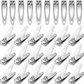 Mudder 28 Pcs Fingernail Nail Clippers Bulk Stainless Steel Toenail Clippers Thick Portable Travel Manicure Kit for Men and Women(Simple Style)