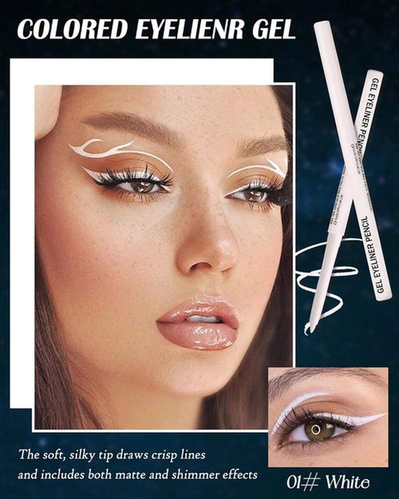 Regine Switzerland Waterproof Gel Eyeliner Pencil - Smooth, Long-Lasting, Hypoallergenic | White Matte