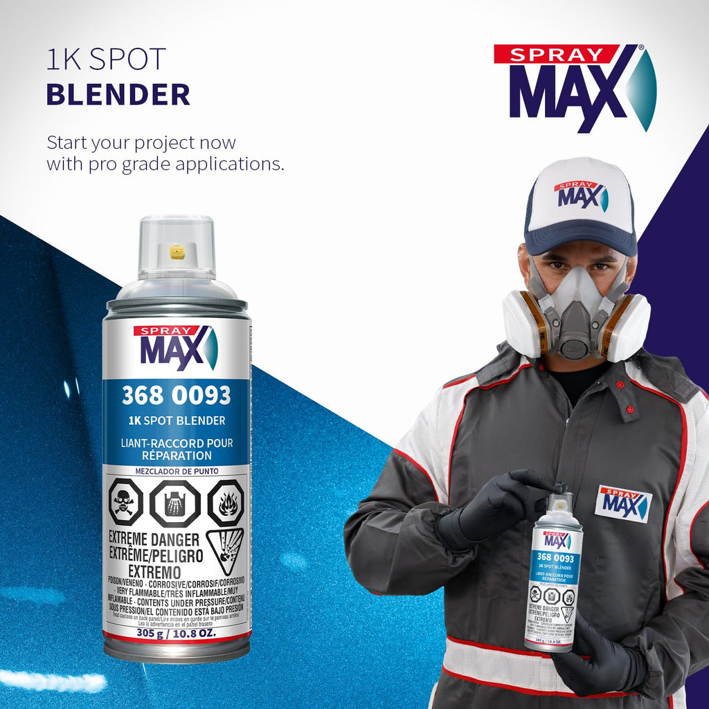 SprayMax 1K Spot Blender Clear | Professional Blending Clear Spray for Seamless Repair Transitions | Smooth Edge Melt-In for 2K Topcoats | Automotive Finishing Spray | 10.8 oz