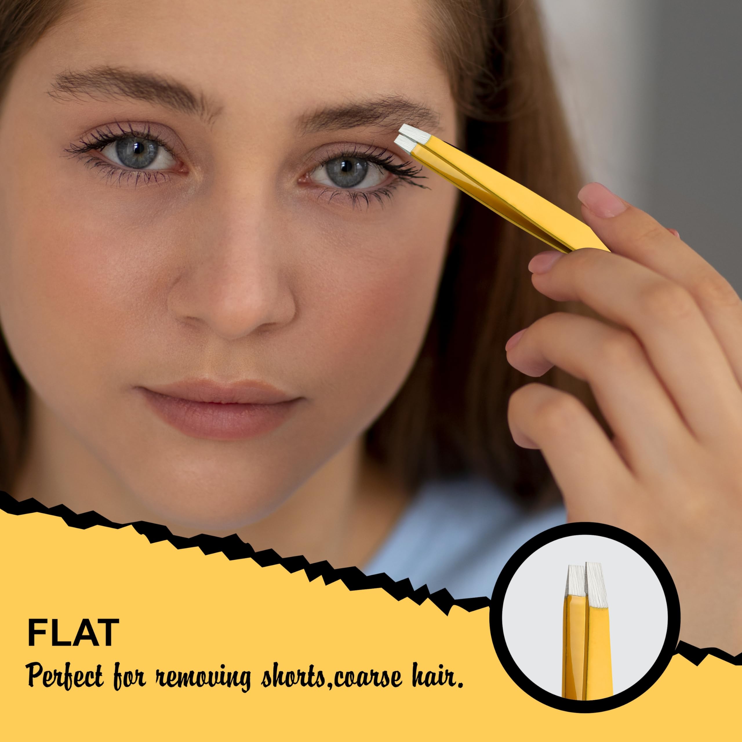 Eyebrow Tweezers Set- Professional Multicolor Tweezers for Women & Men – High Precision Tweezer Set for Facial Hair, Eyebrow Grooming, Ingrown Hair & Splinter Removal with Travel Case