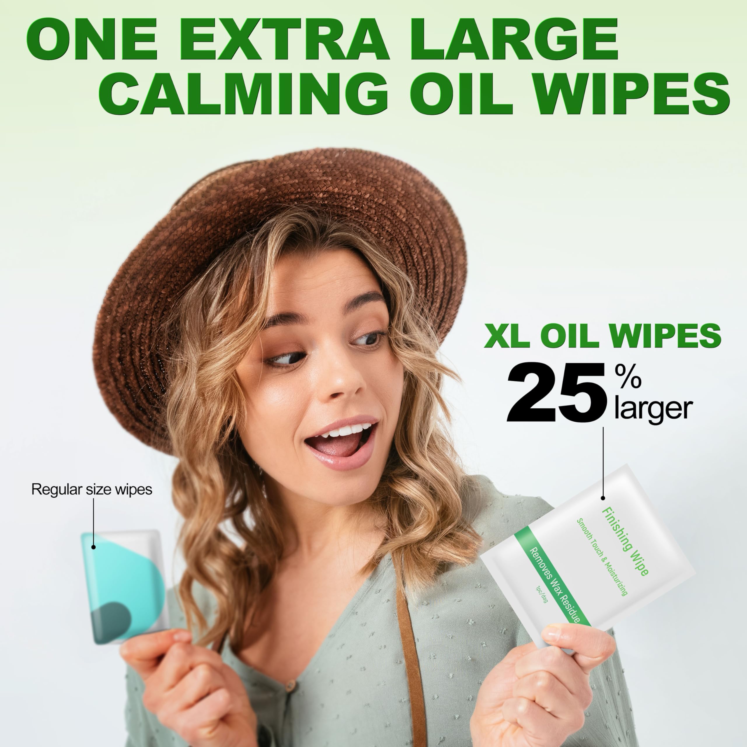 Wokaar Post Wax Aftercare Oil Wipes - Refill Pack with 18 Balm Wipes, Removes Wax Residue, After Wax Care for Face, Bikini,Legs Area